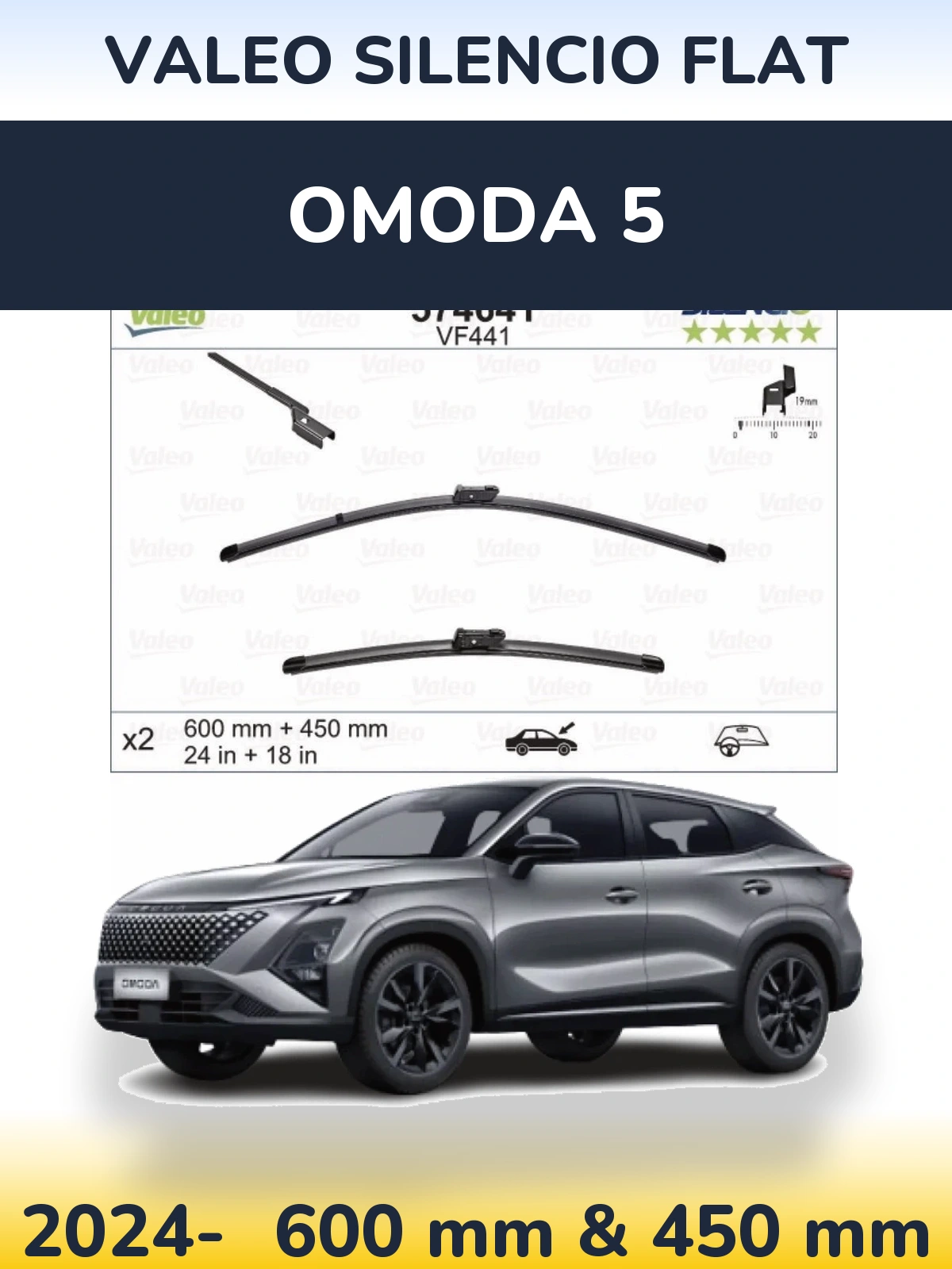 Ștergătoare Valeo Silencio Flat pentru Omoda 5