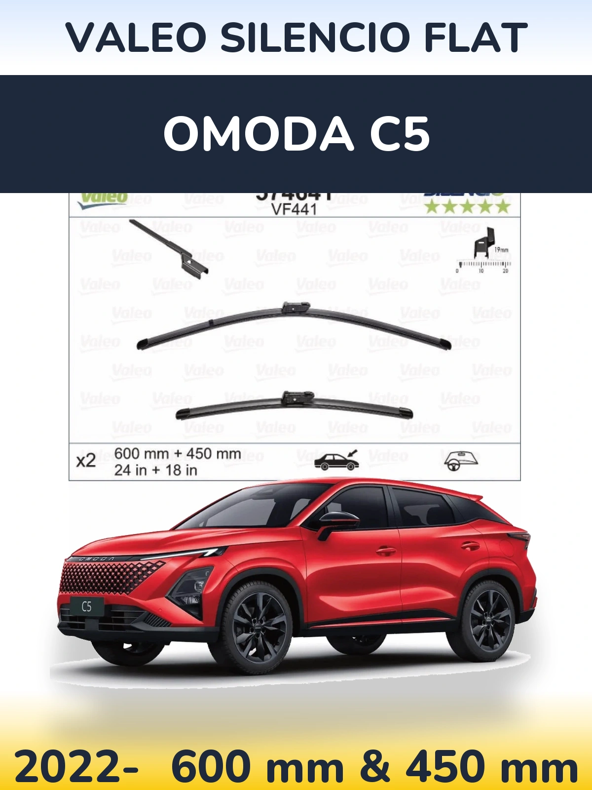 Ștergătoare Valeo Silencio Flat pentru Omoda C5