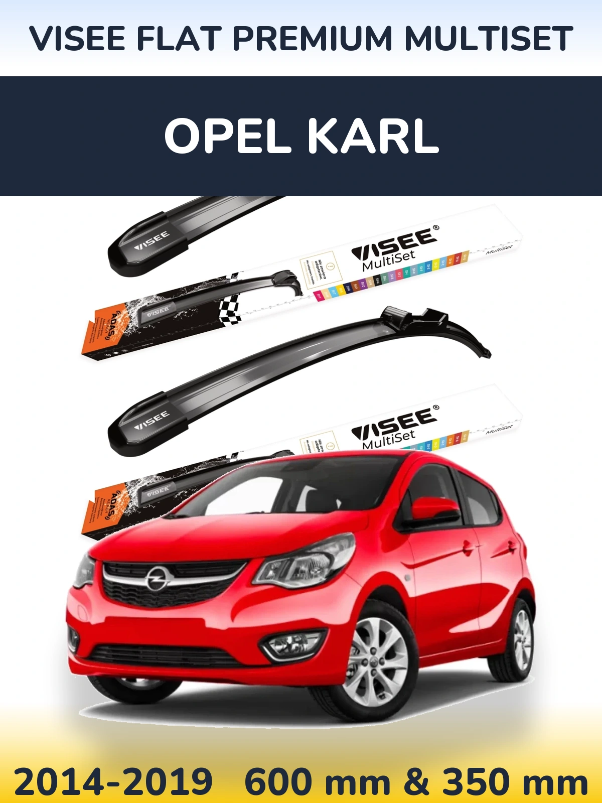 Ștergătoare VISEE FLAT PREMIUM MultiSet pentru Opel Karl