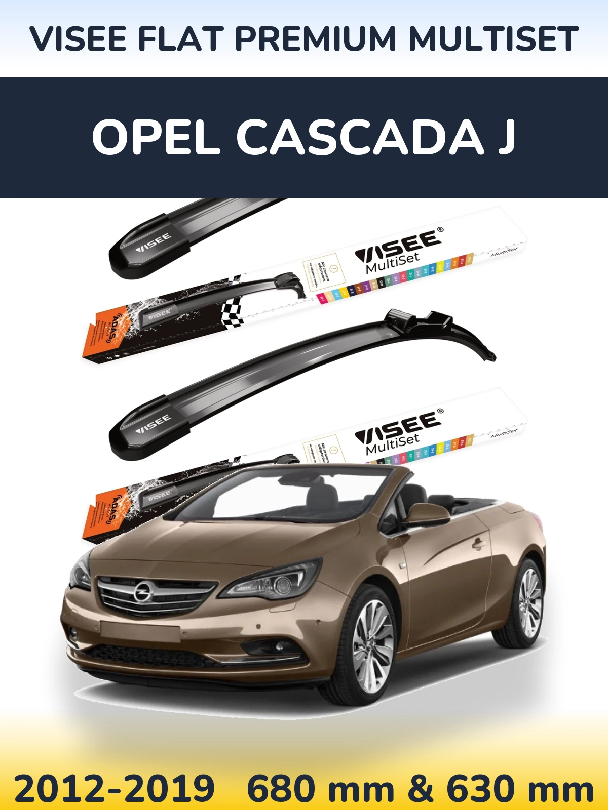 Ștergătoare VISEE FLAT PREMIUM MultiSet pentru Opel Cascada J