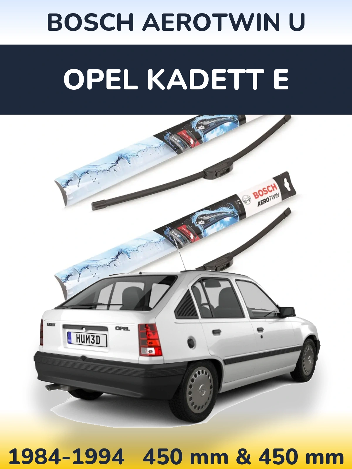 Ștergătoare BOSCH AeroTwin U pentru Opel Kadett E