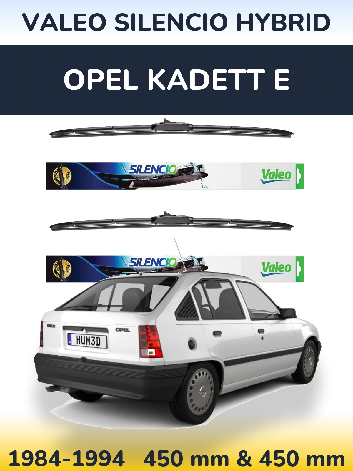 Ștergătoare Valeo Silencio Hybrid pentru Opel Kadett E