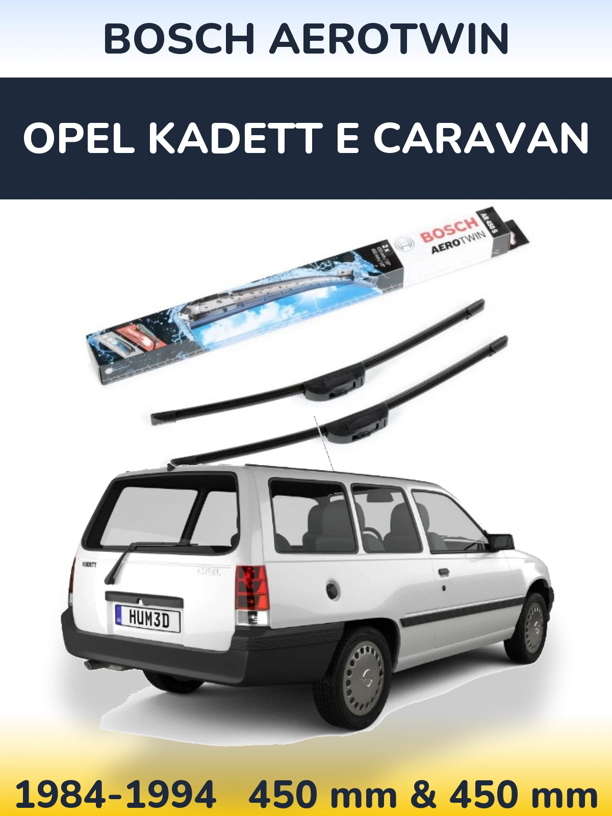 Ștergătoare BOSCH AeroTwin pentru Opel Kadett E Caravan
