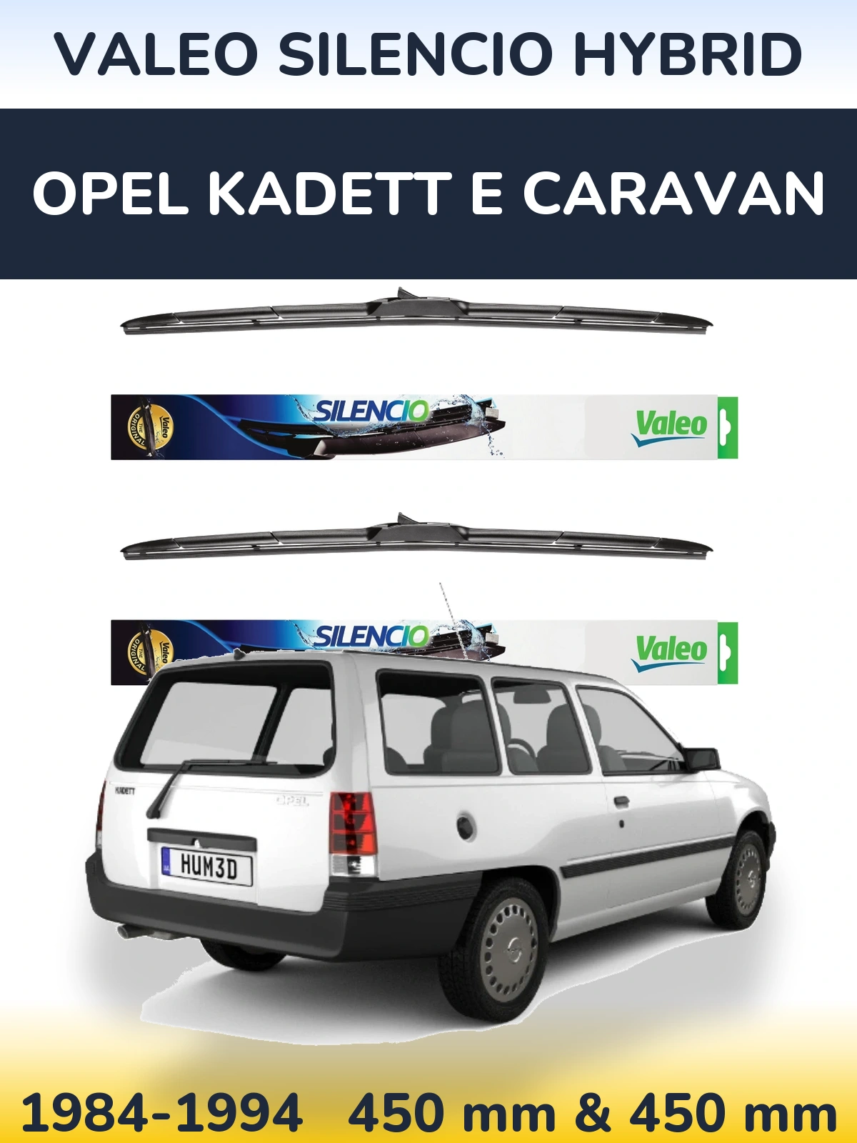 Ștergătoare Valeo Silencio Hybrid pentru Opel Kadett E Caravan