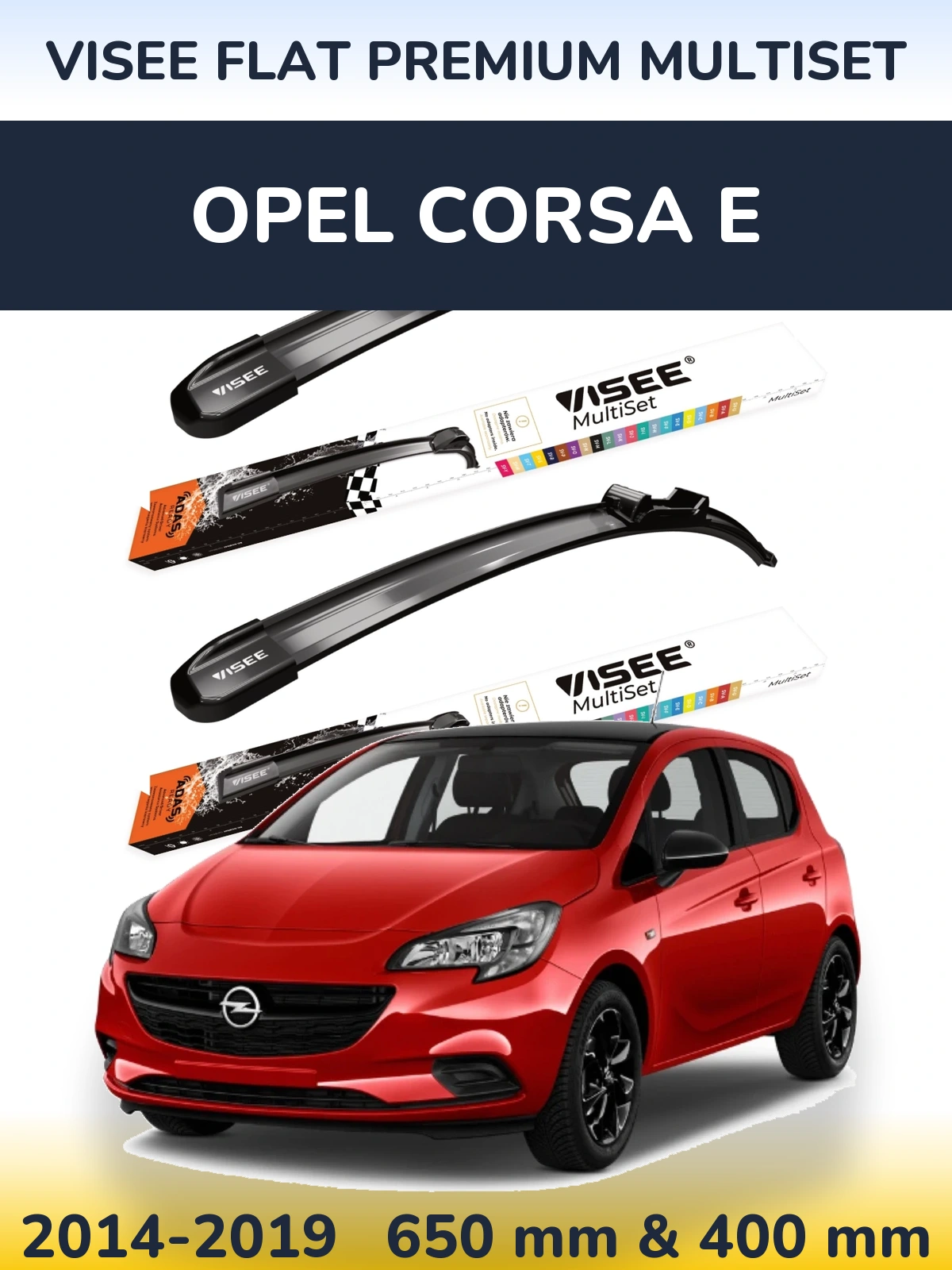 Ștergătoare VISEE FLAT PREMIUM MultiSet pentru Opel Corsa E