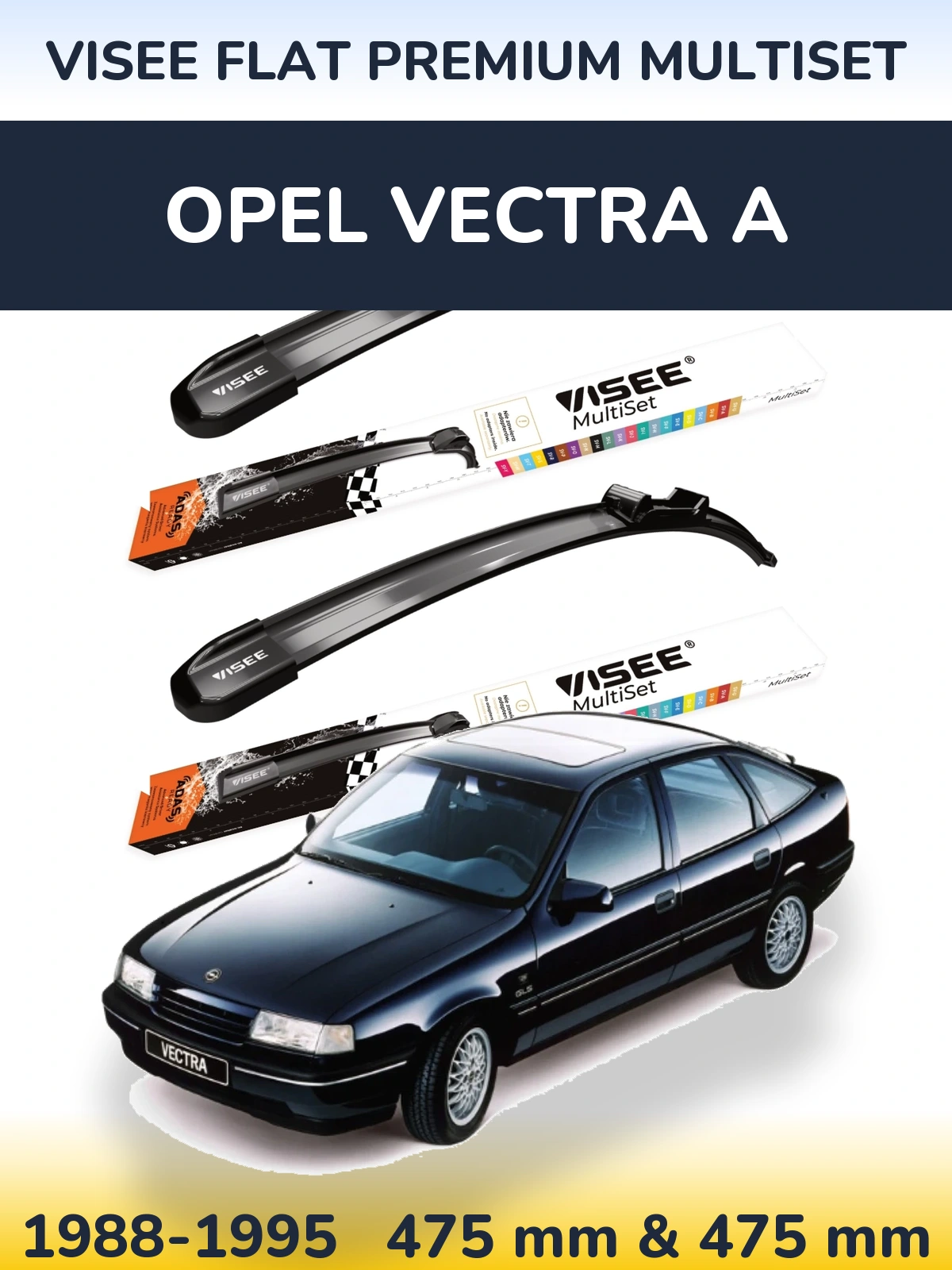 Ștergătoare VISEE FLAT PREMIUM MultiSet pentru Opel Vectra A