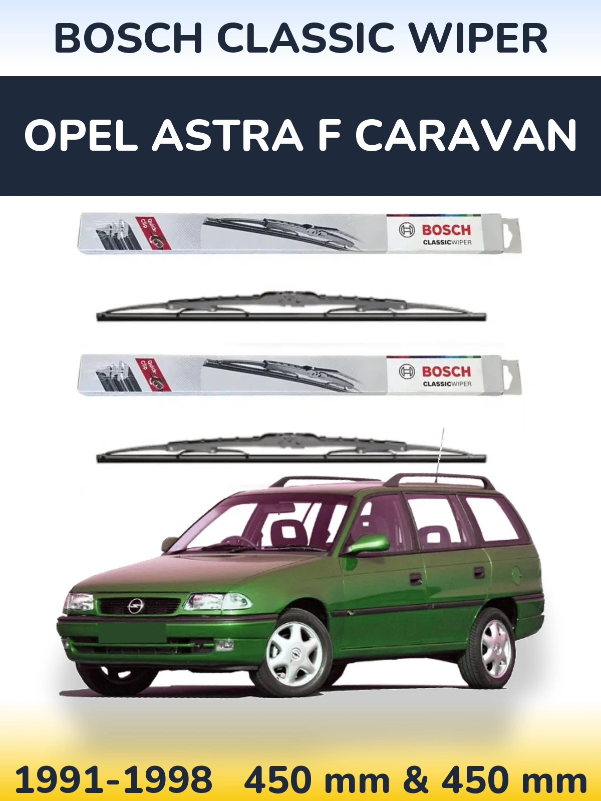 Ștergătoare BOSCH Classic Wiper pentru Opel Astra F Caravan