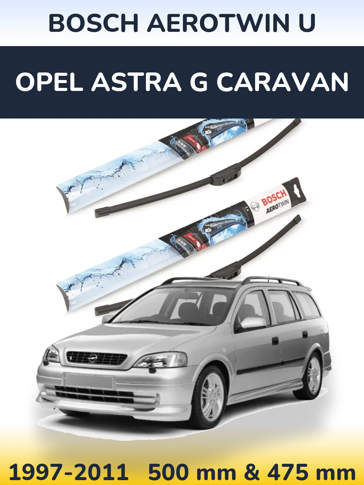 Ștergătoare BOSCH AeroTwin U pentru Opel Astra G Caravan