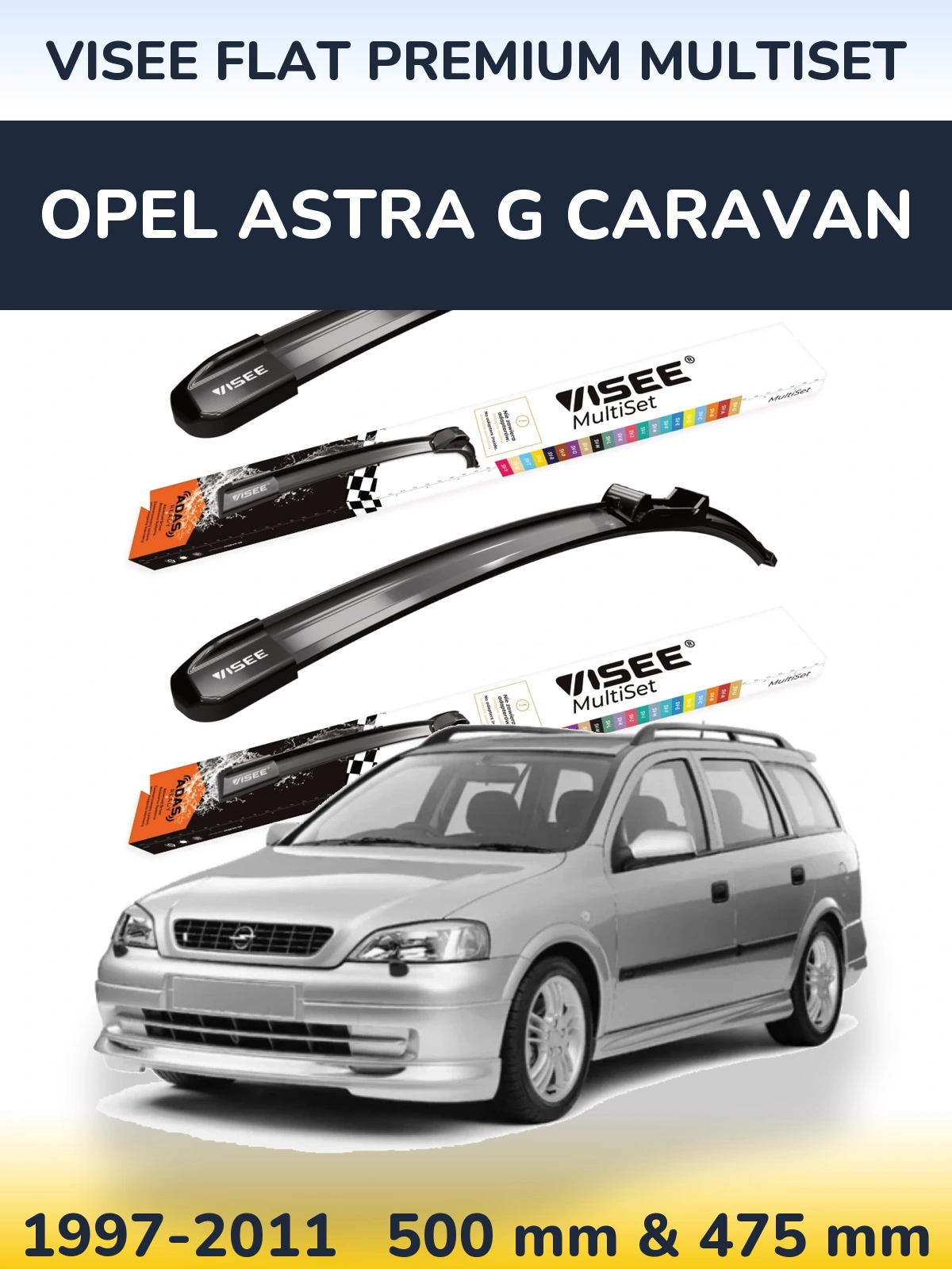 Ștergătoare VISEE FLAT PREMIUM MultiSet pentru Opel Astra G Caravan