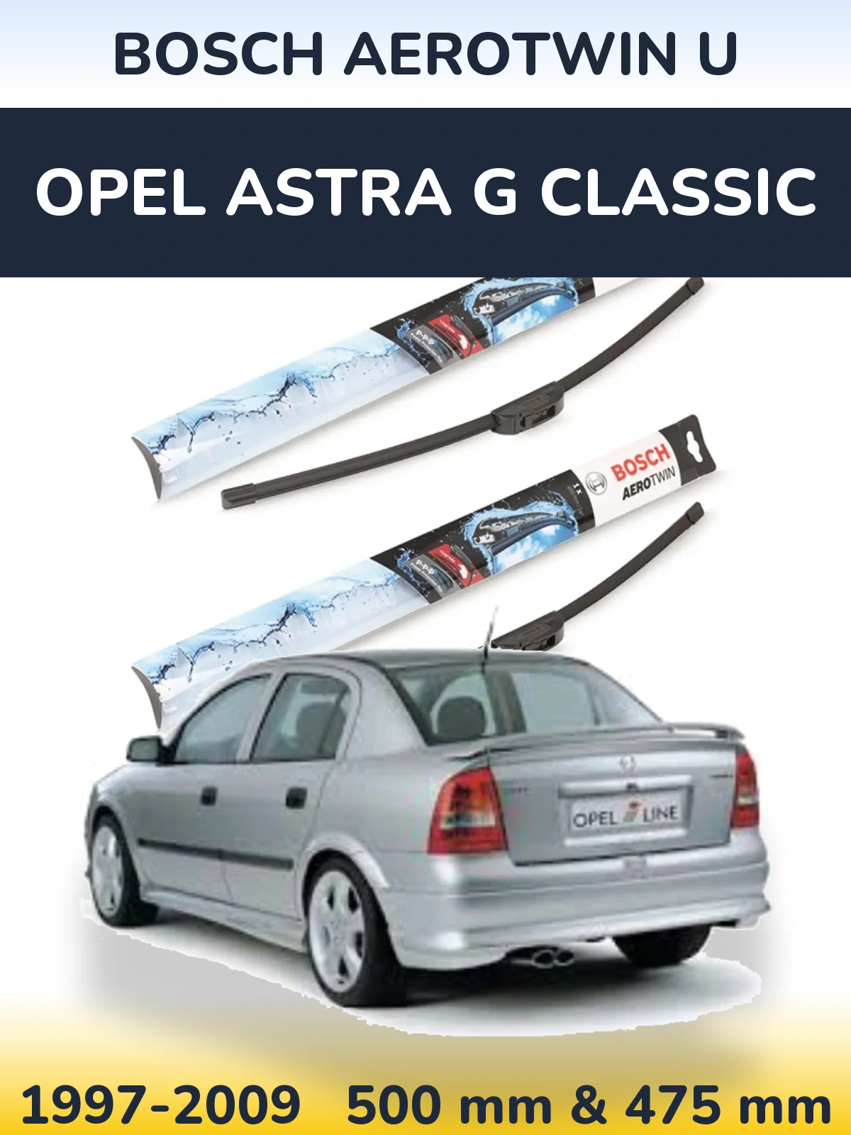 Ștergătoare BOSCH AeroTwin U pentru Opel Astra G Classic