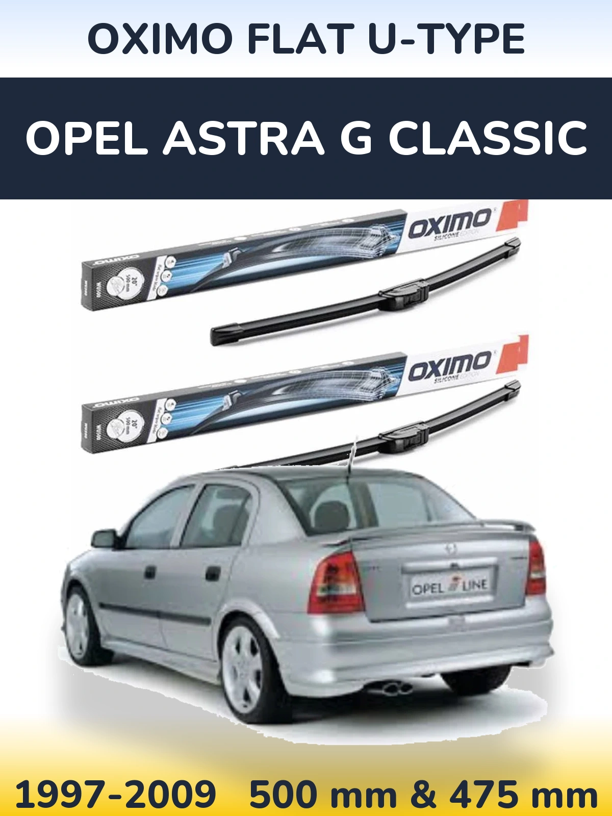 Ștergătoare Oximo Flat U-type pentru Opel Astra G Classic