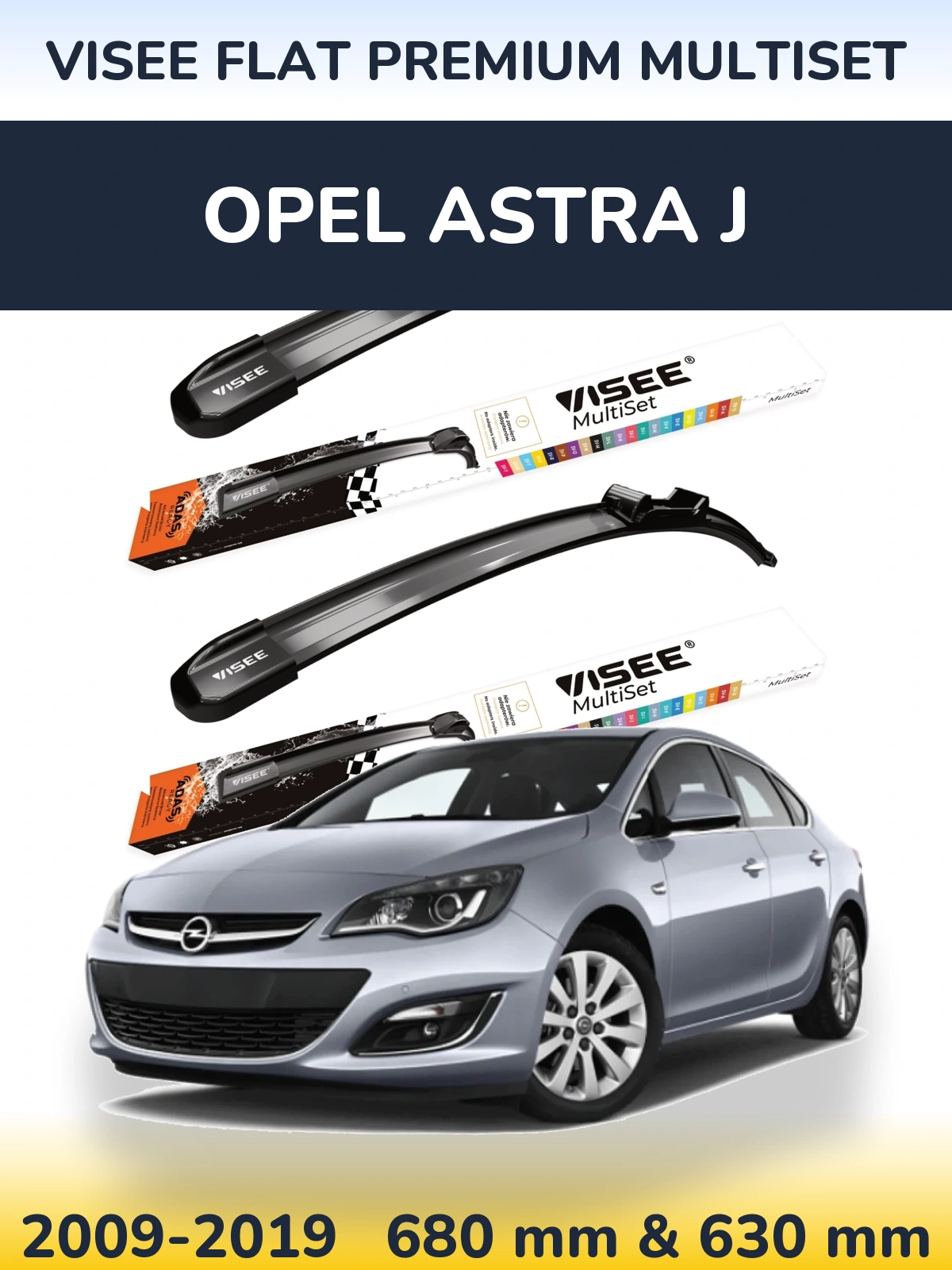 Ștergătoare VISEE FLAT PREMIUM MultiSet pentru Opel Astra J