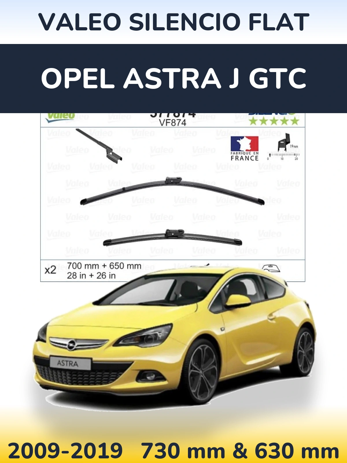 Ștergătoare Valeo Silencio Flat pentru Opel Astra J GTC