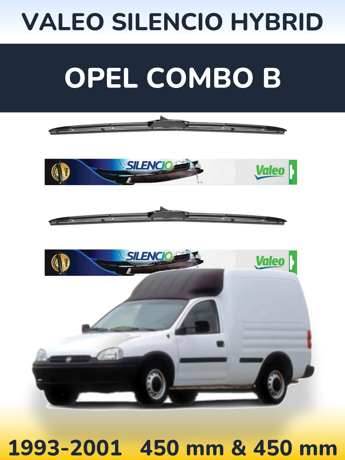 Ștergătoare Valeo Silencio Hybrid pentru Opel Combo B