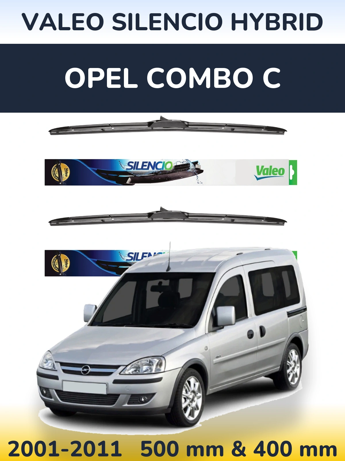 Ștergătoare Valeo Silencio Hybrid pentru Opel Combo C