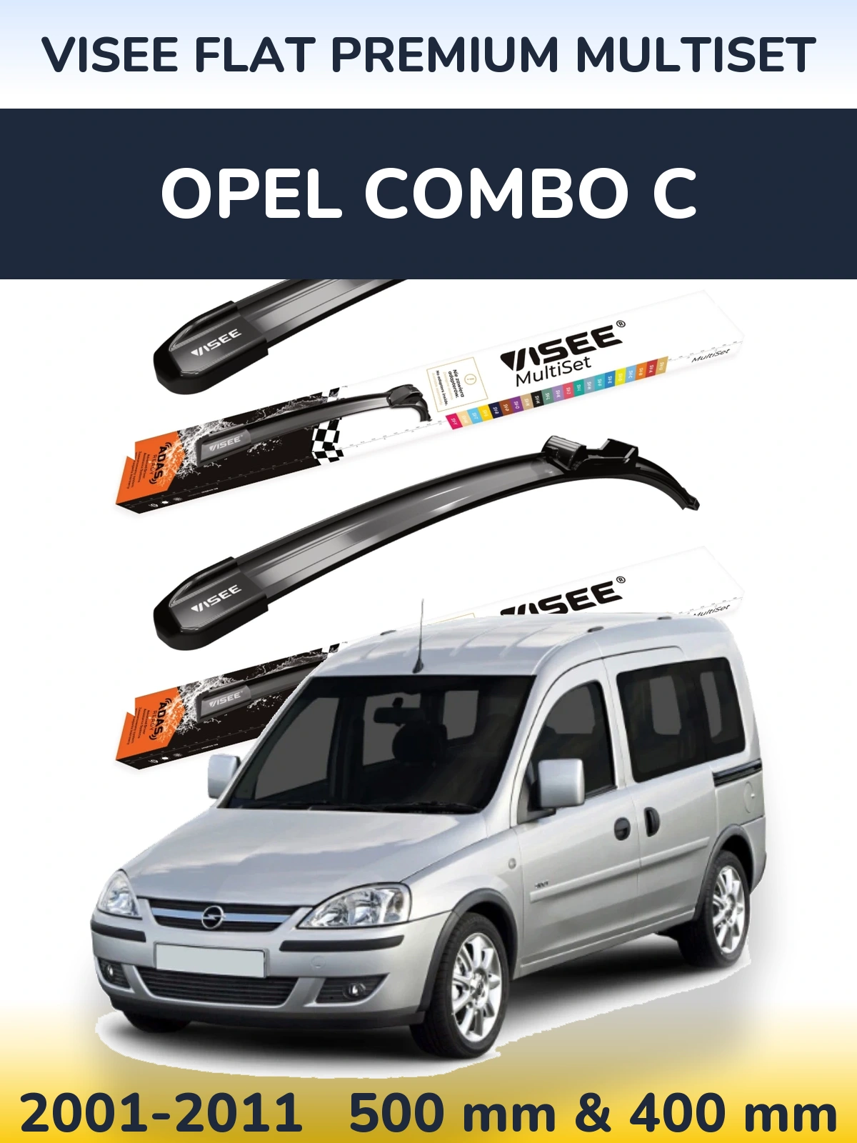 Ștergătoare VISEE FLAT PREMIUM MultiSet pentru Opel Combo C
