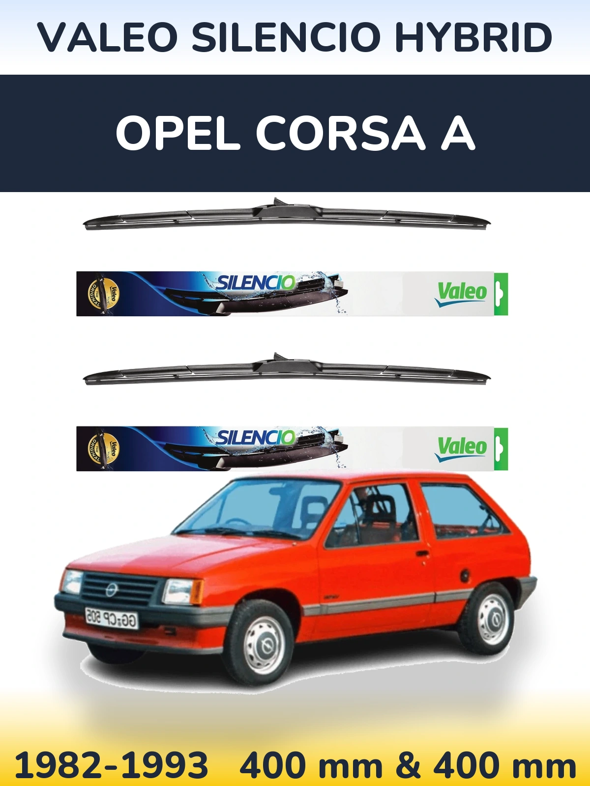 Ștergătoare Valeo Silencio Hybrid pentru Opel Corsa A