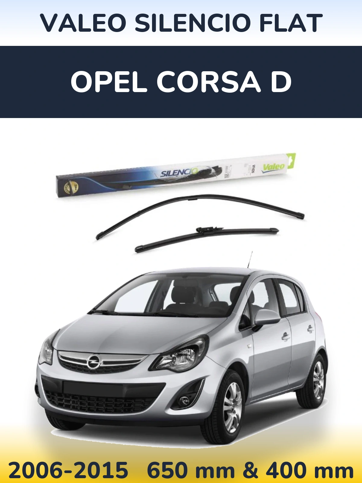Ștergătoare Valeo Silencio Flat pentru Opel Corsa D
