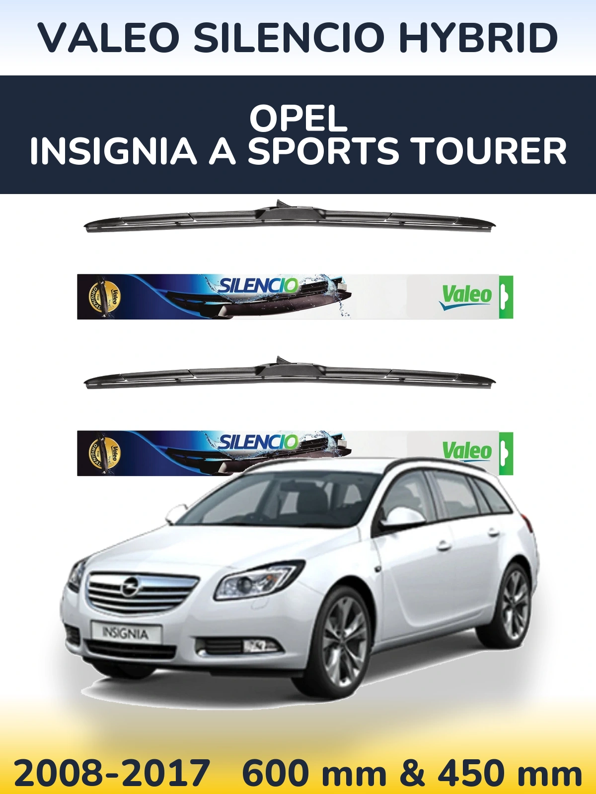 Ștergătoare Valeo Silencio Hybrid pentru Opel Insignia A Sports Tourer