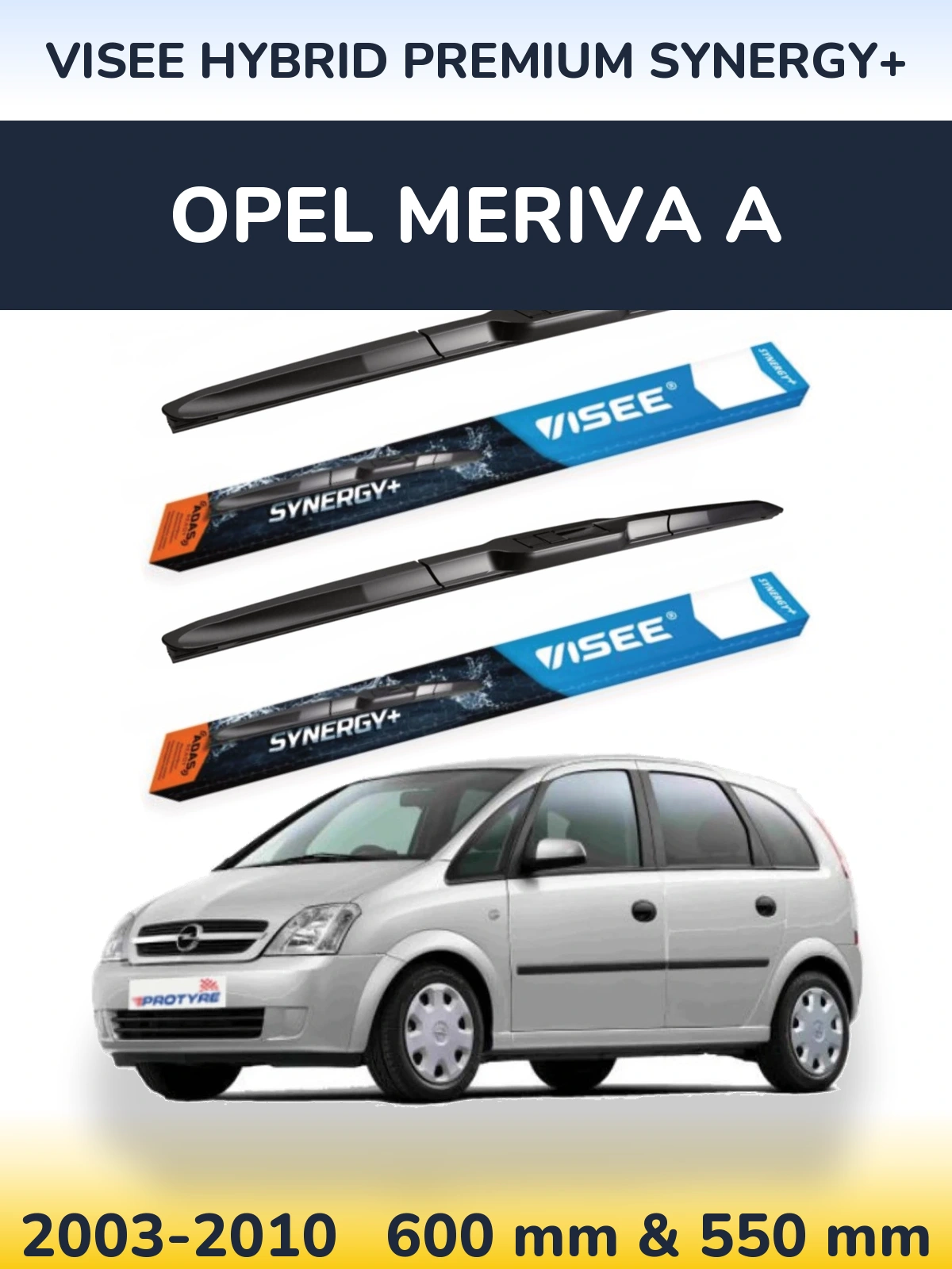 Ștergătoare VISEE HYBRID PREMIUM SYNERGY+ pentru Opel Meriva A