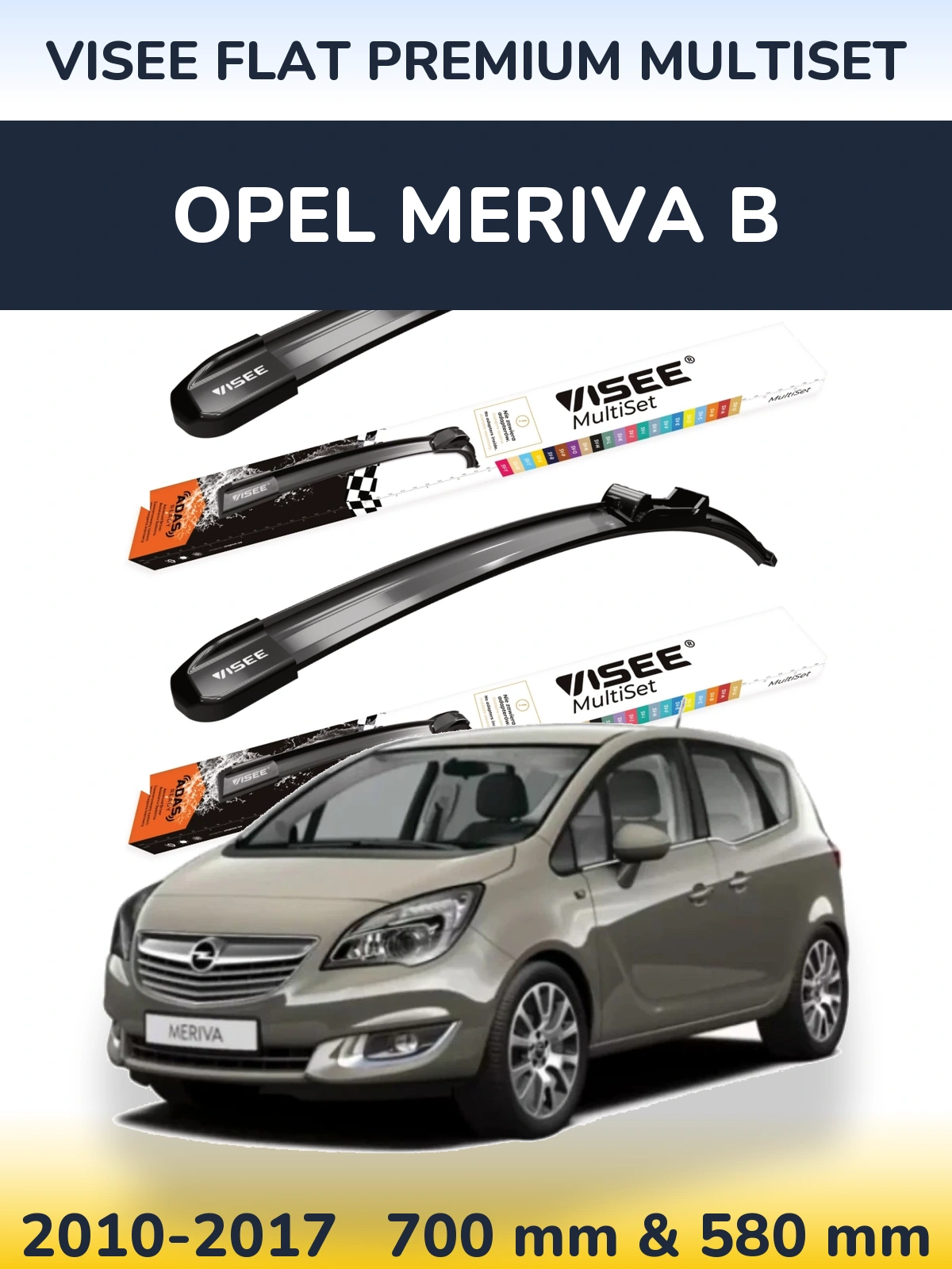 Ștergătoare VISEE FLAT PREMIUM MultiSet pentru Opel Meriva B
