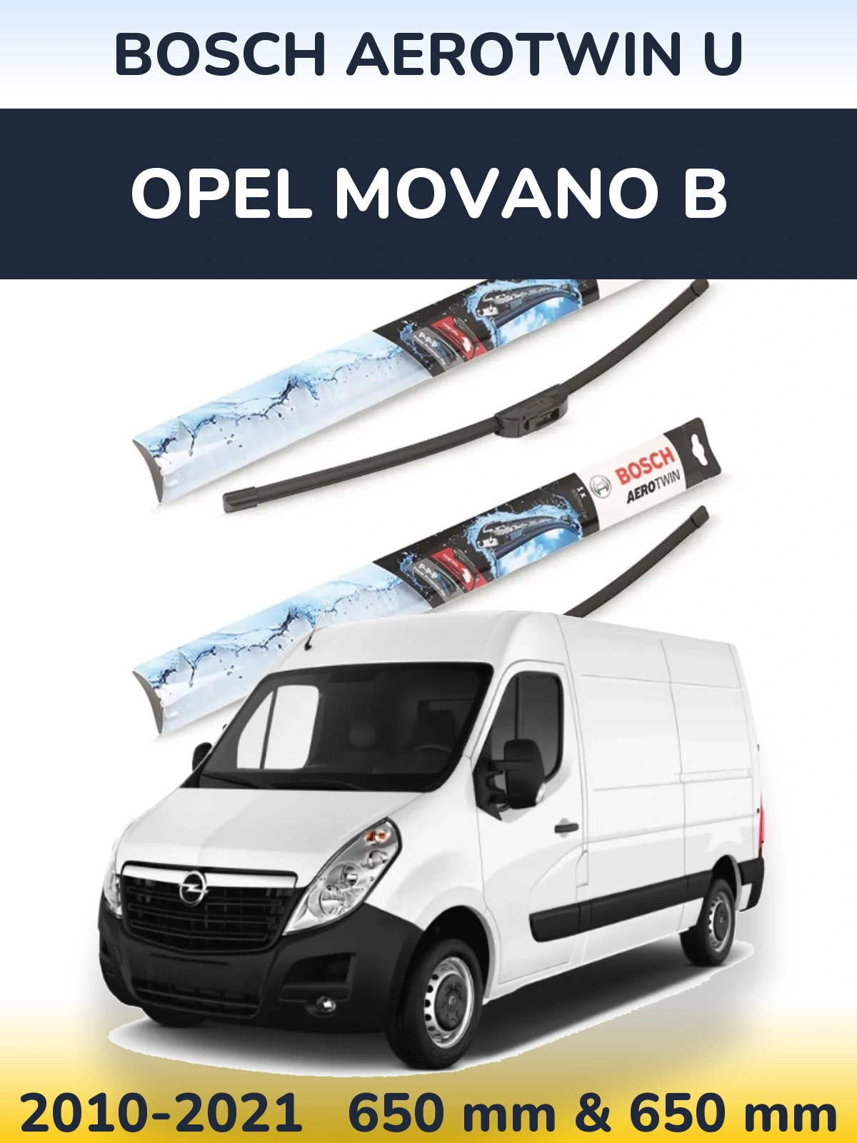 Ștergătoare BOSCH AeroTwin U pentru Opel Movano B