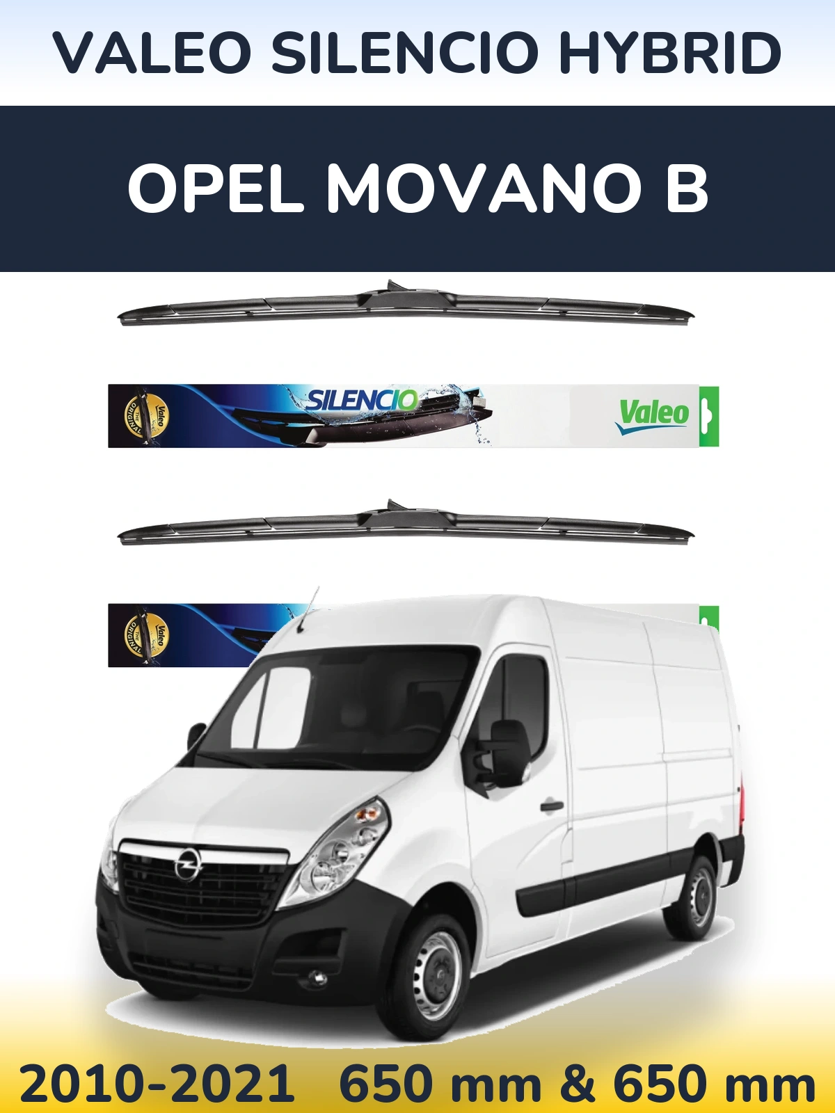 Ștergătoare Valeo Silencio Hybrid pentru Opel Movano B