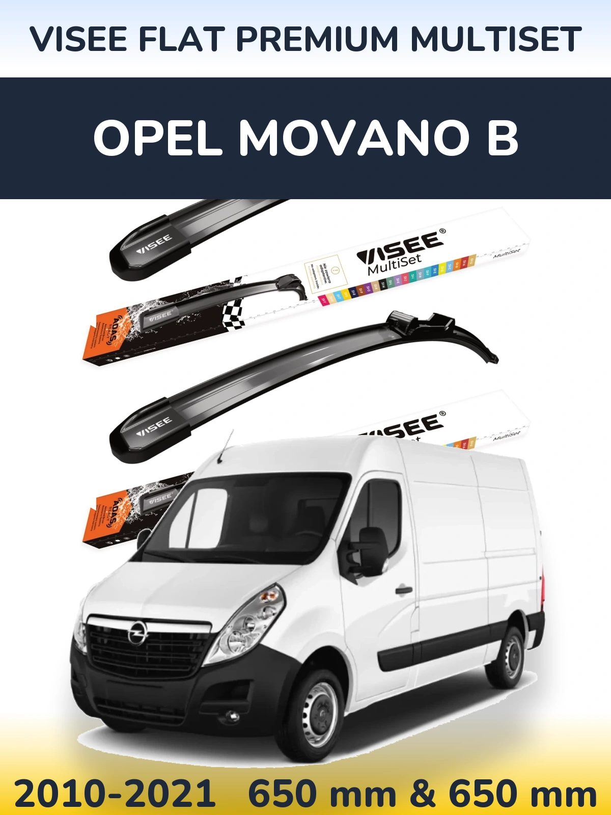 Ștergătoare VISEE FLAT PREMIUM MultiSet pentru Opel Movano B