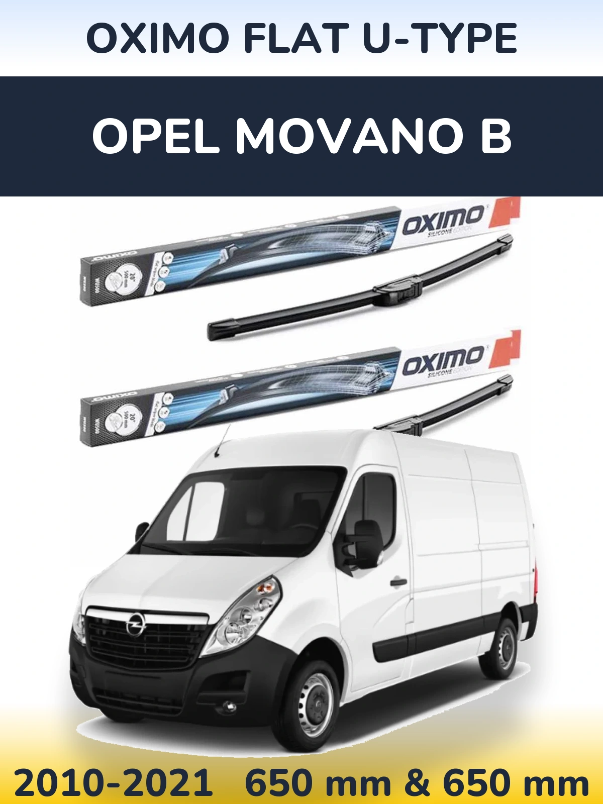 Ștergătoare Oximo Flat U-type pentru Opel Movano B