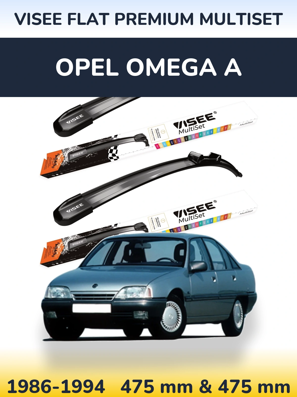 Ștergătoare VISEE FLAT PREMIUM MultiSet pentru Opel Omega A