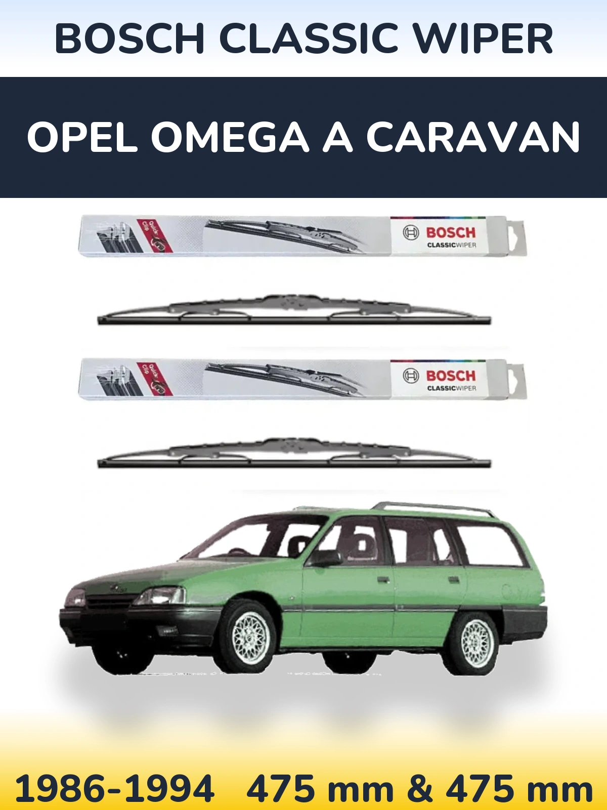 Ștergătoare BOSCH Classic Wiper pentru Opel Omega A Caravan