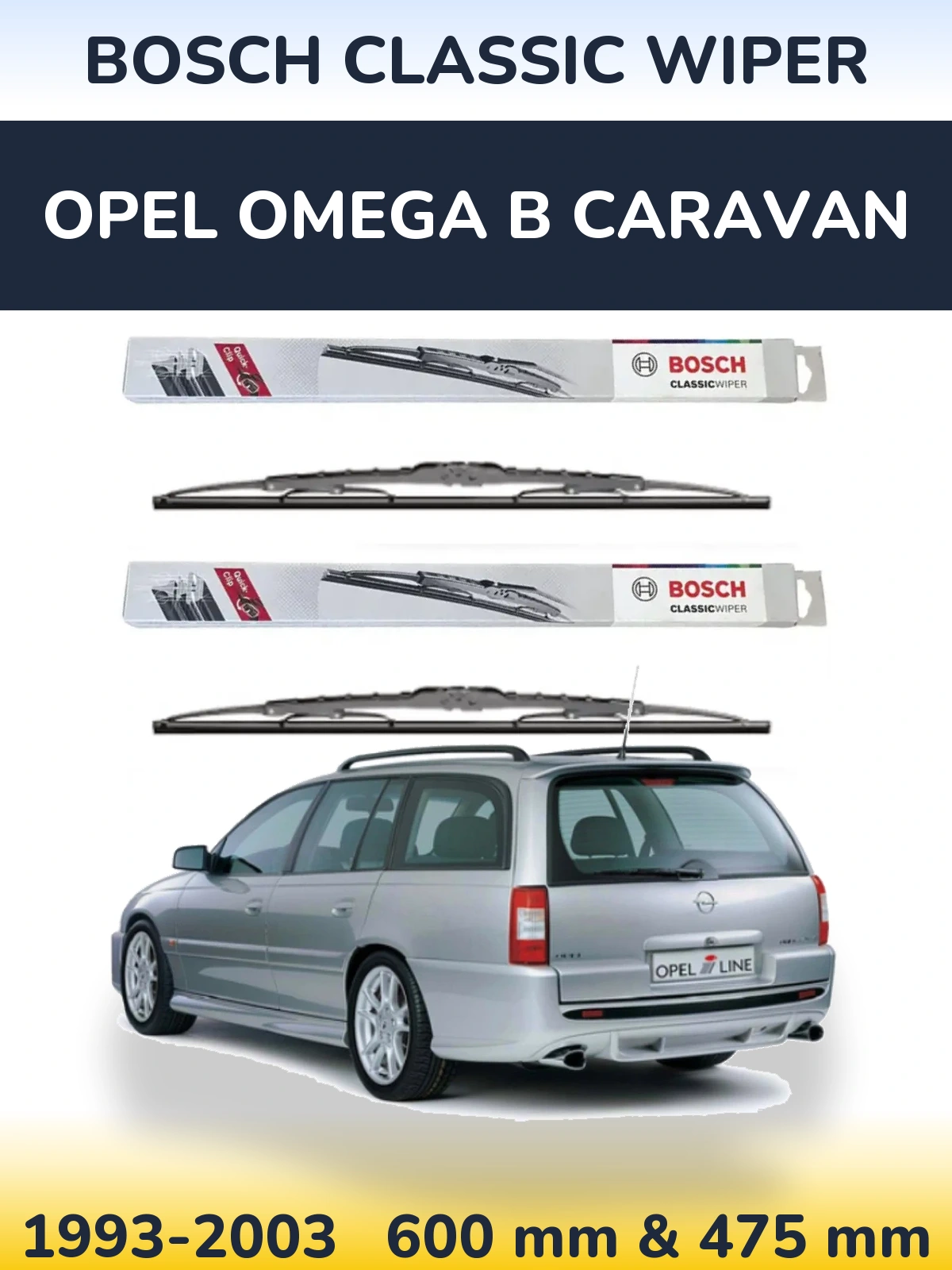 Ștergătoare BOSCH Classic Wiper pentru Opel Omega B Caravan
