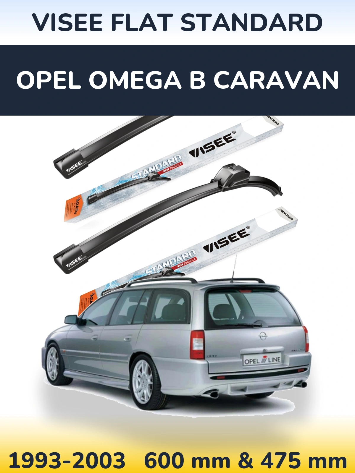 Ștergătoare VISEE FLAT STANDARD pentru Opel Omega B Caravan
