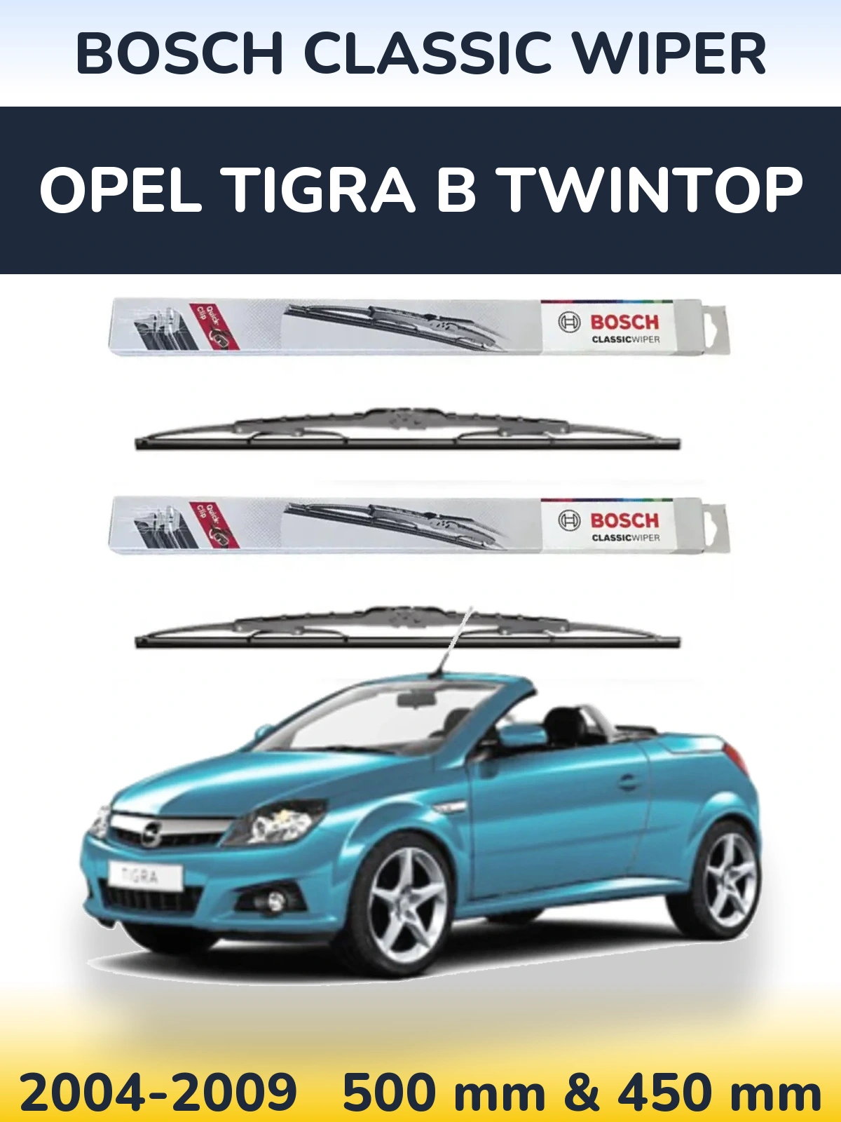 Ștergătoare BOSCH Classic Wiper pentru Opel Tigra B TwinTop