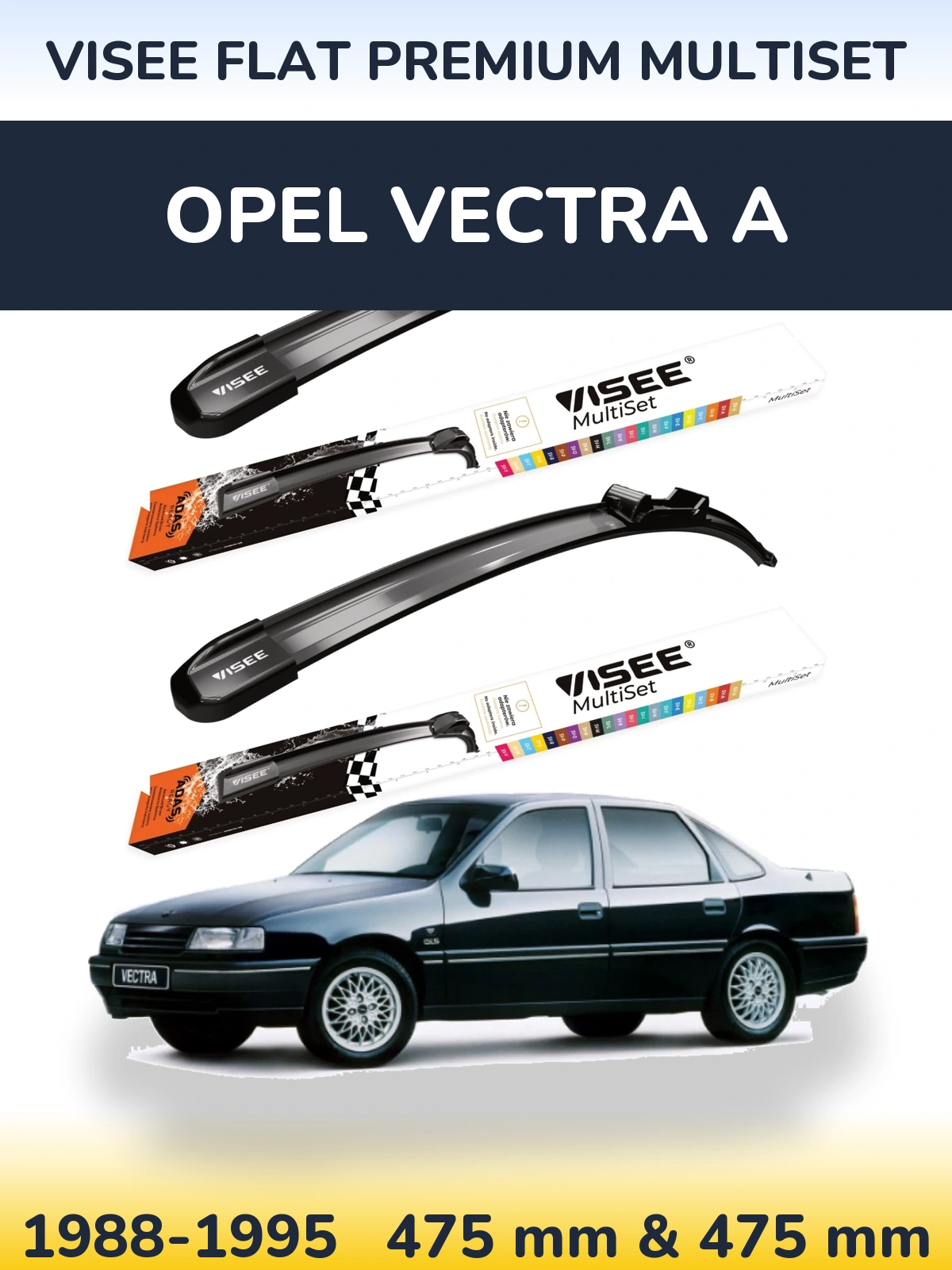 Ștergătoare VISEE FLAT PREMIUM MultiSet pentru Opel Vectra A