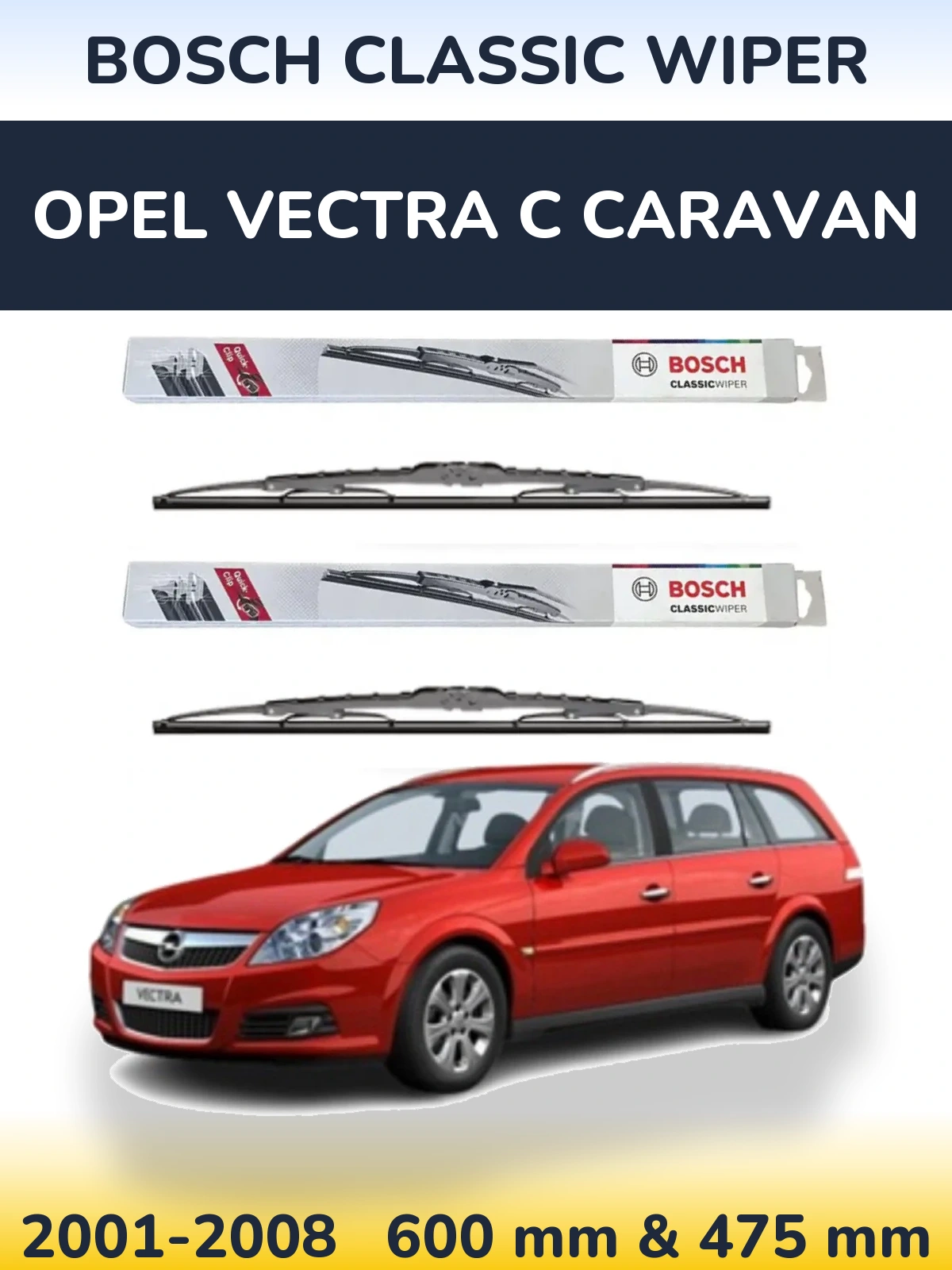 Ștergătoare BOSCH Classic Wiper pentru Opel Vectra C Caravan