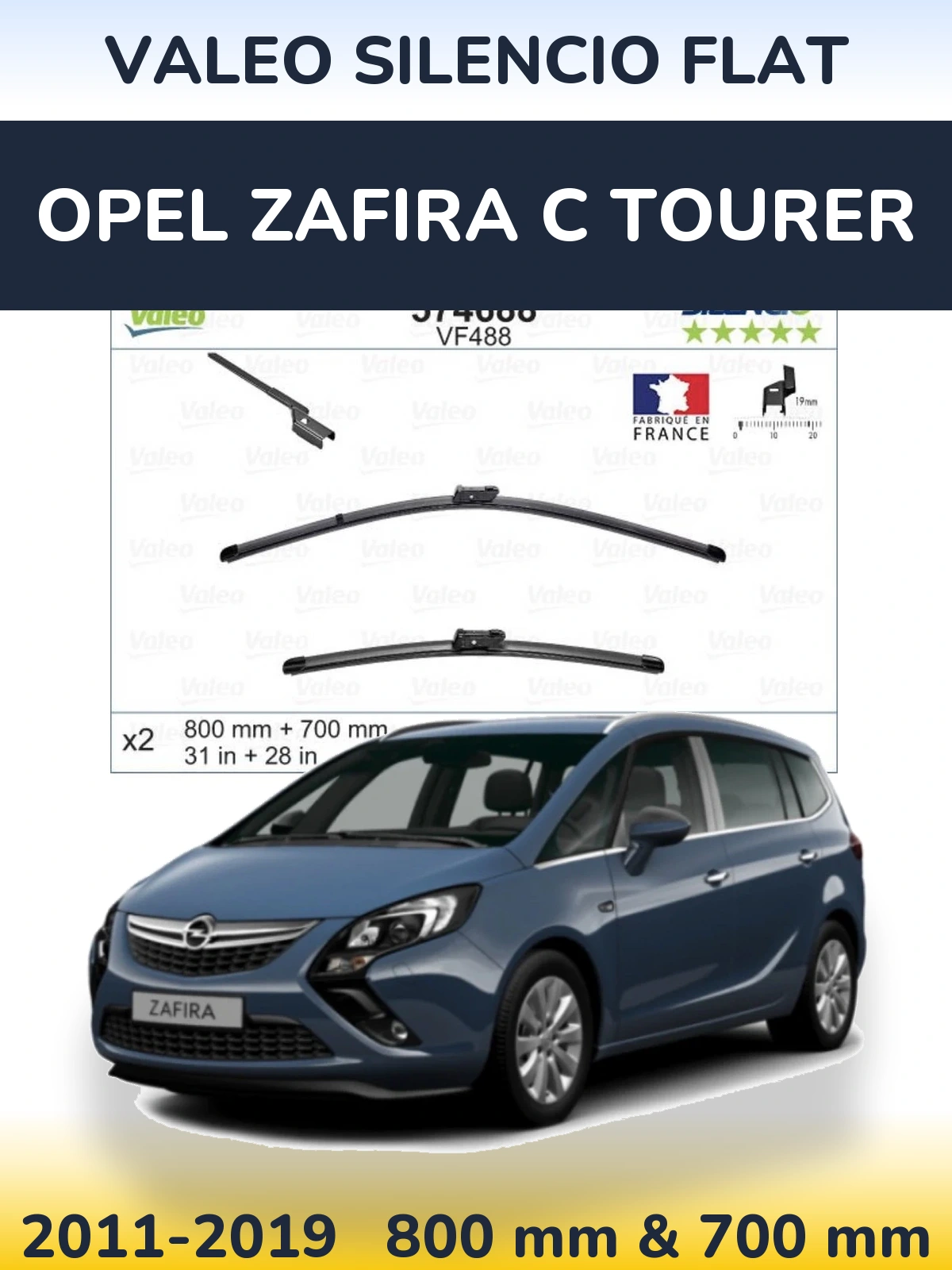 Ștergătoare Valeo Silencio Flat pentru Opel Zafira C Tourer