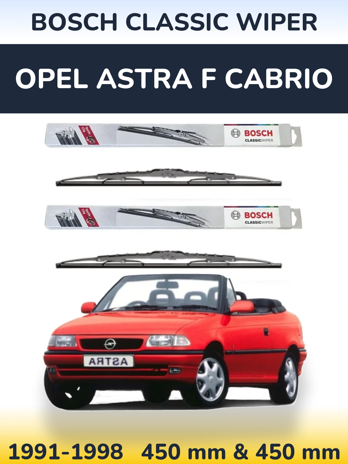 Ștergătoare BOSCH Classic Wiper pentru Opel Astra F cabrio