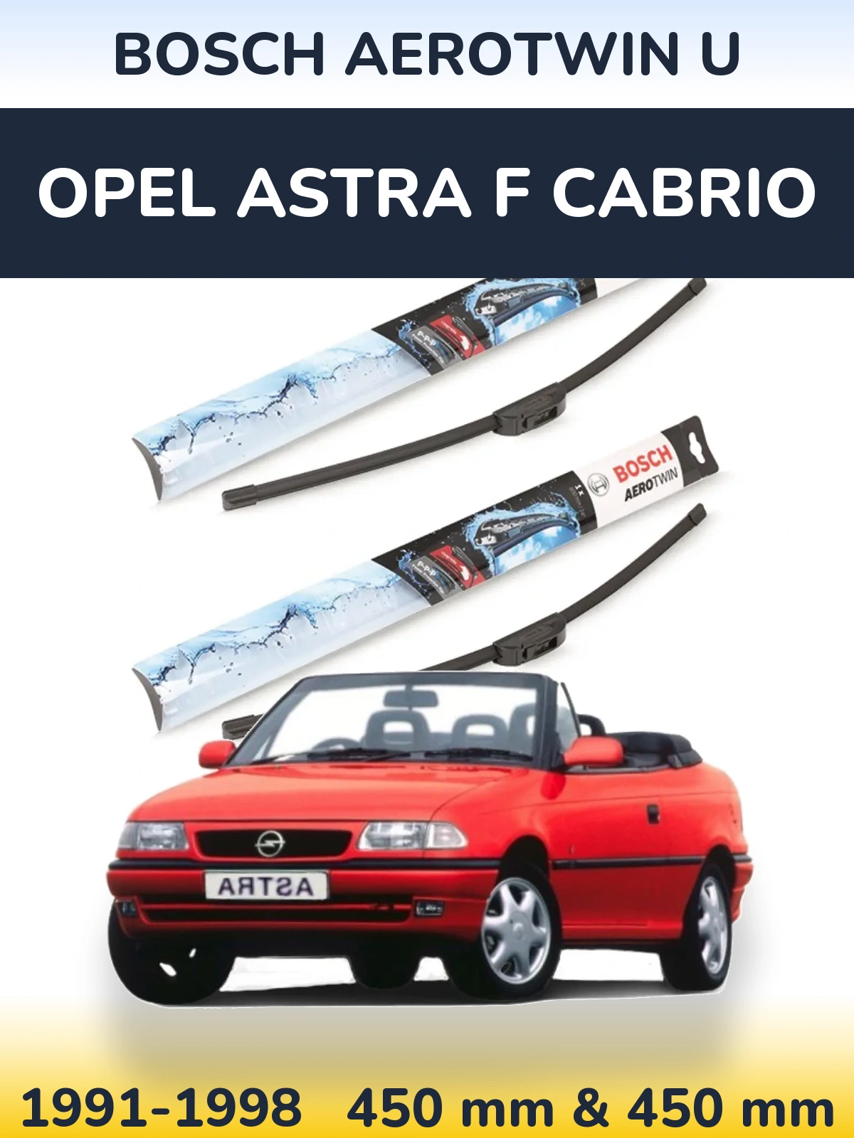 Ștergătoare BOSCH AeroTwin U pentru Opel Astra F cabrio