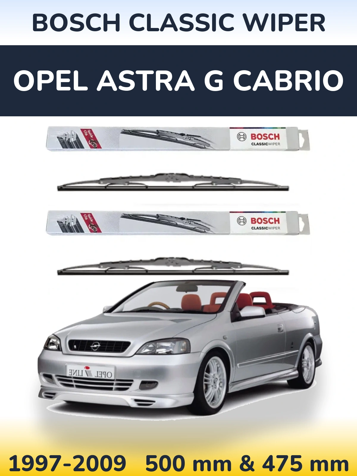 Ștergătoare BOSCH Classic Wiper pentru Opel Astra G cabrio