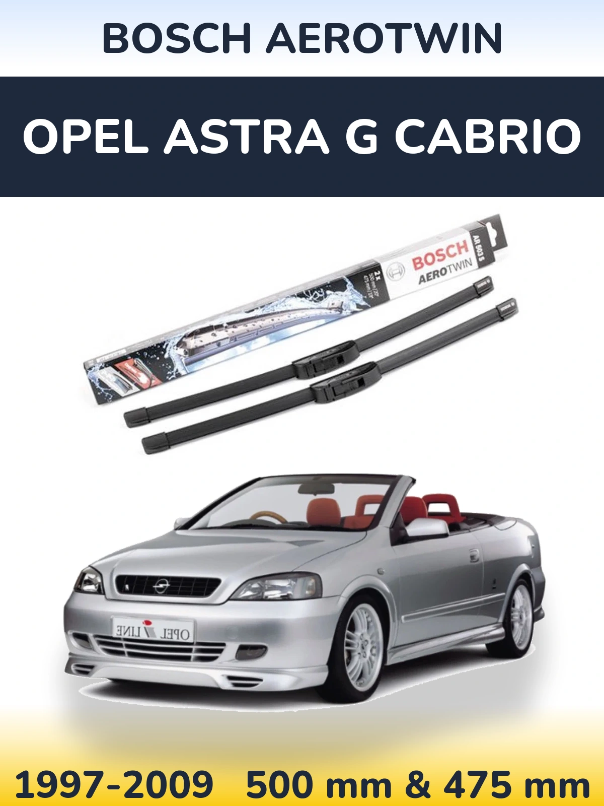 Ștergătoare BOSCH AeroTwin pentru Opel Astra G cabrio