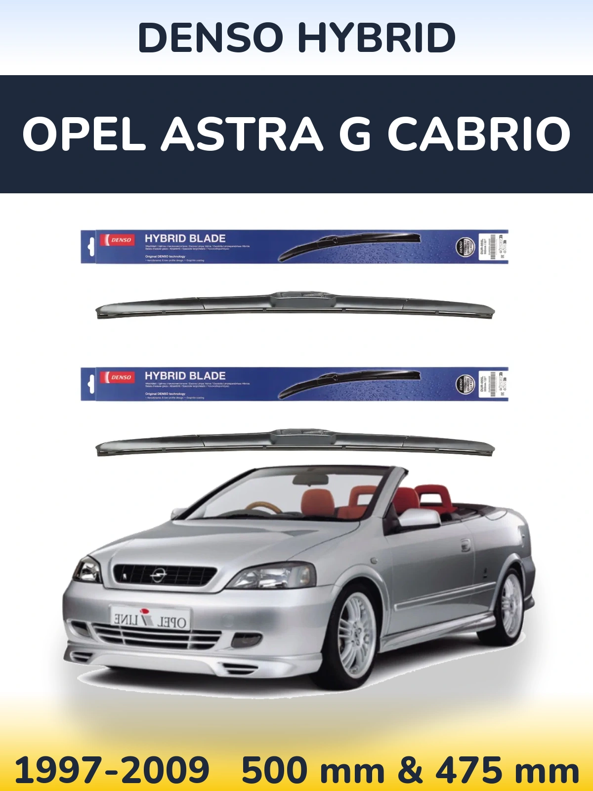 Ștergătoare Denso Hybrid pentru Opel Astra G cabrio