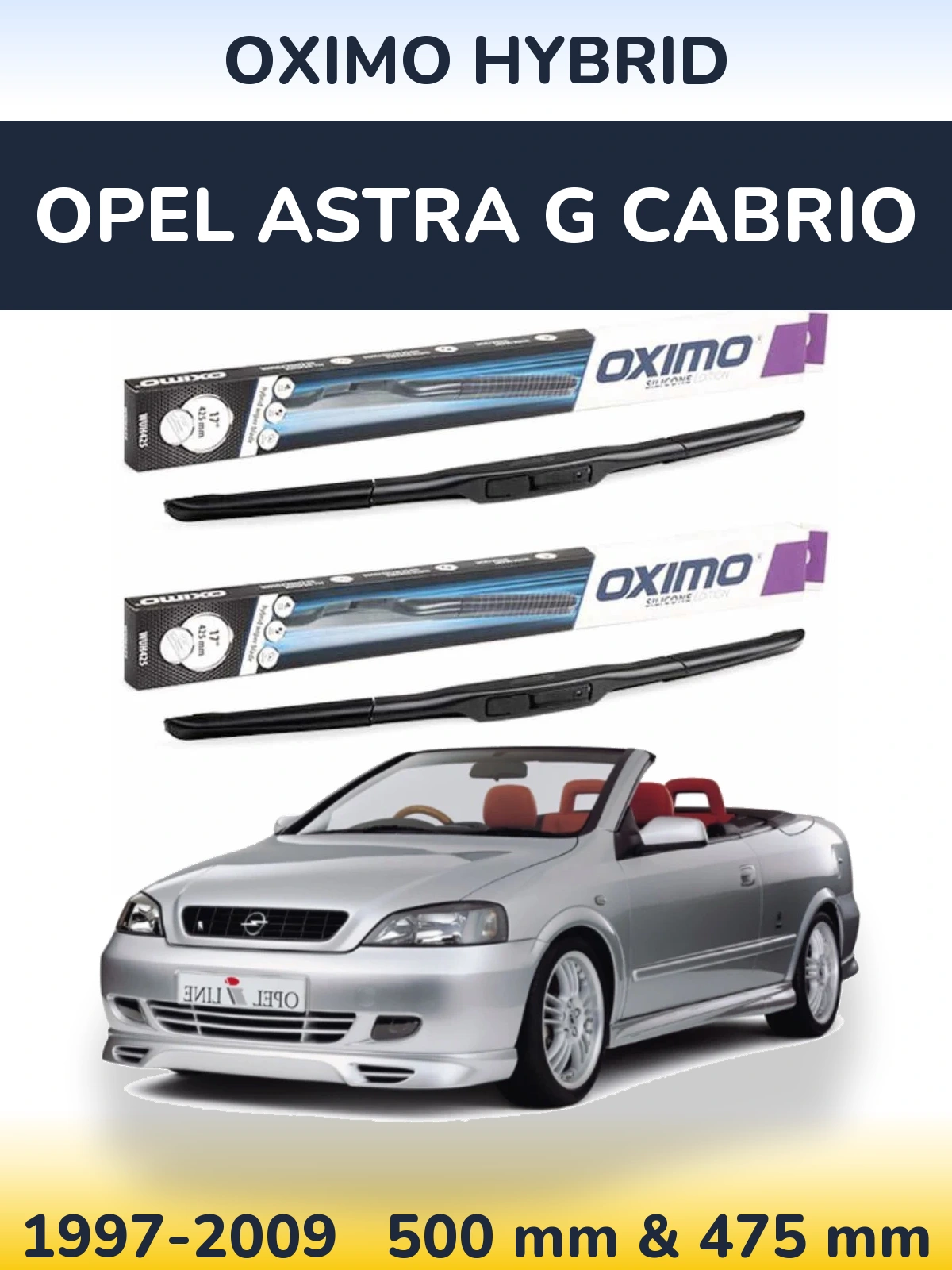 Ștergătoare Oximo Hybrid pentru Opel Astra G cabrio