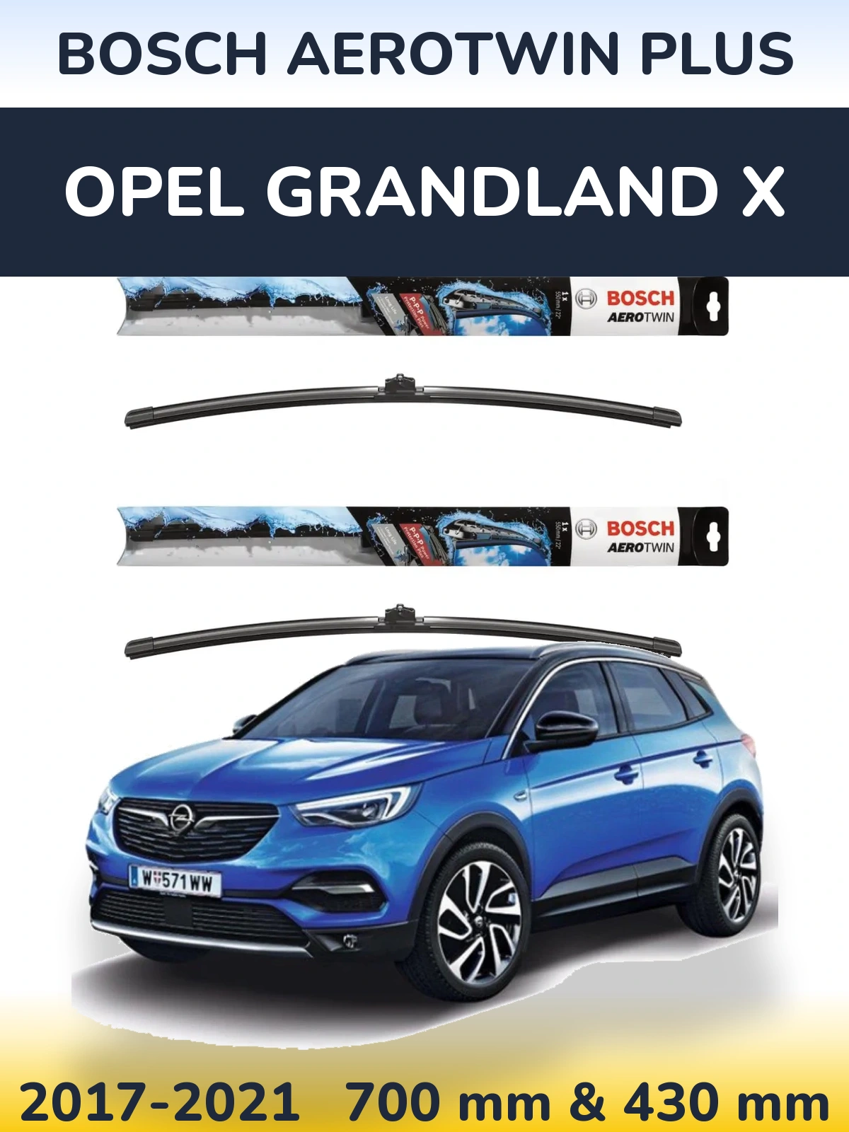 Ștergătoare BOSCH AeroTwin Plus pentru Opel Grandland X