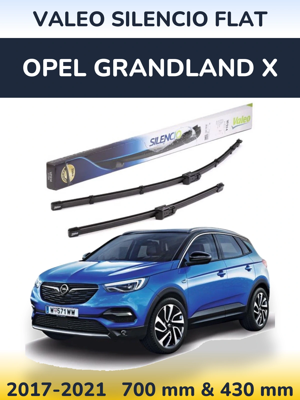 Ștergătoare Valeo Silencio Flat pentru Opel Grandland X