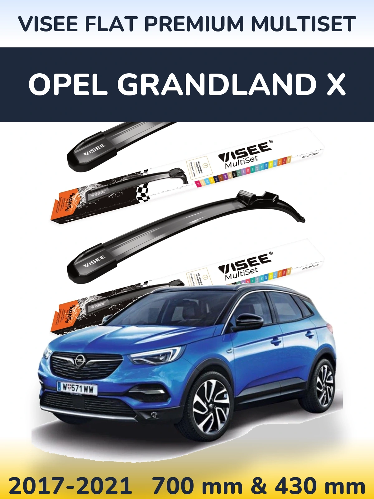 Ștergătoare VISEE FLAT PREMIUM MultiSet pentru Opel Grandland X