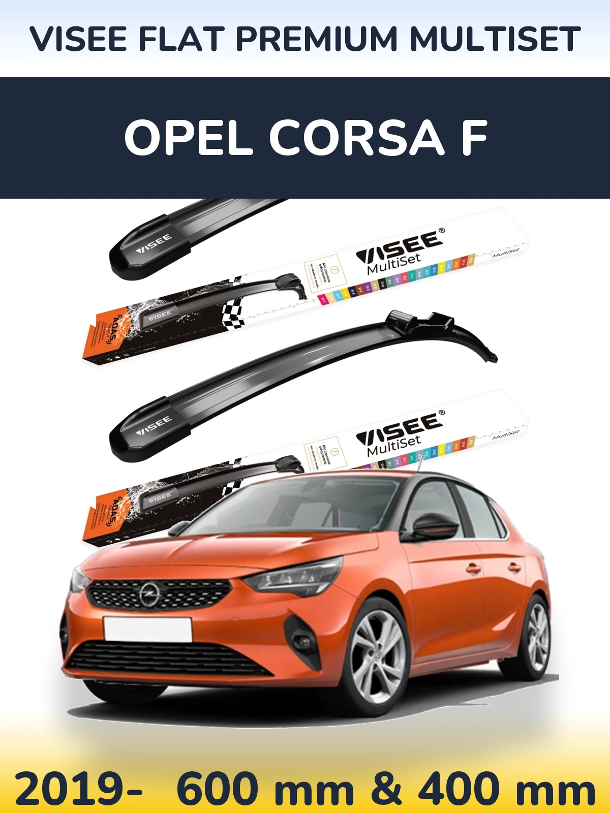 Ștergătoare VISEE FLAT PREMIUM MultiSet pentru Opel Corsa F