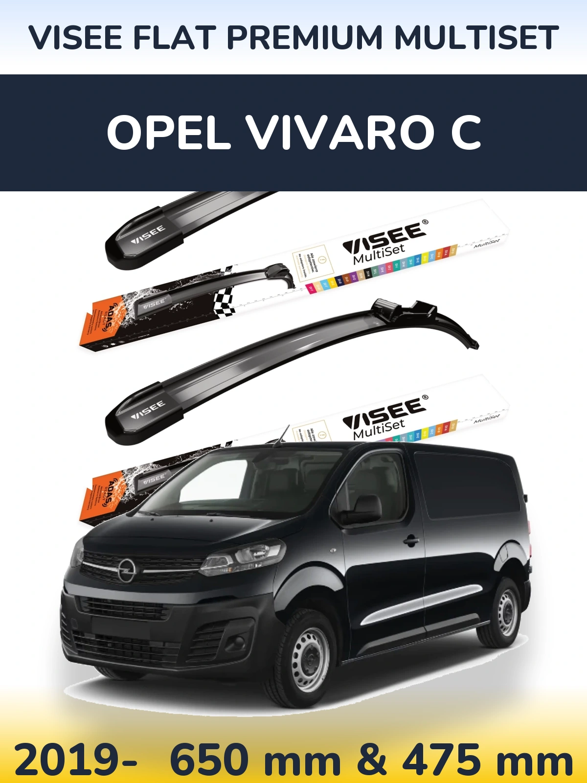 Ștergătoare VISEE FLAT PREMIUM MultiSet pentru Opel Vivaro C
