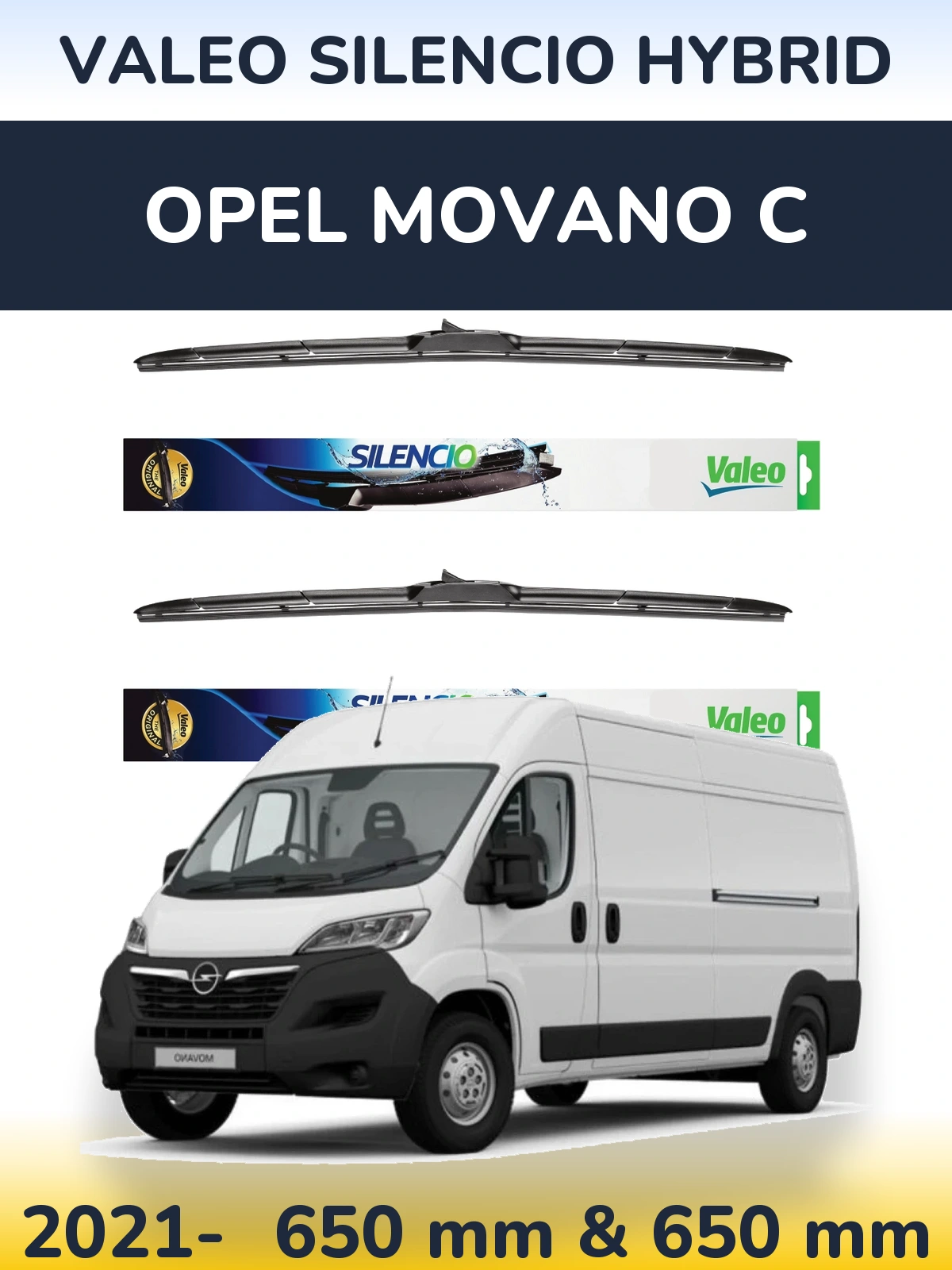 Ștergătoare Valeo Silencio Hybrid pentru Opel Movano C