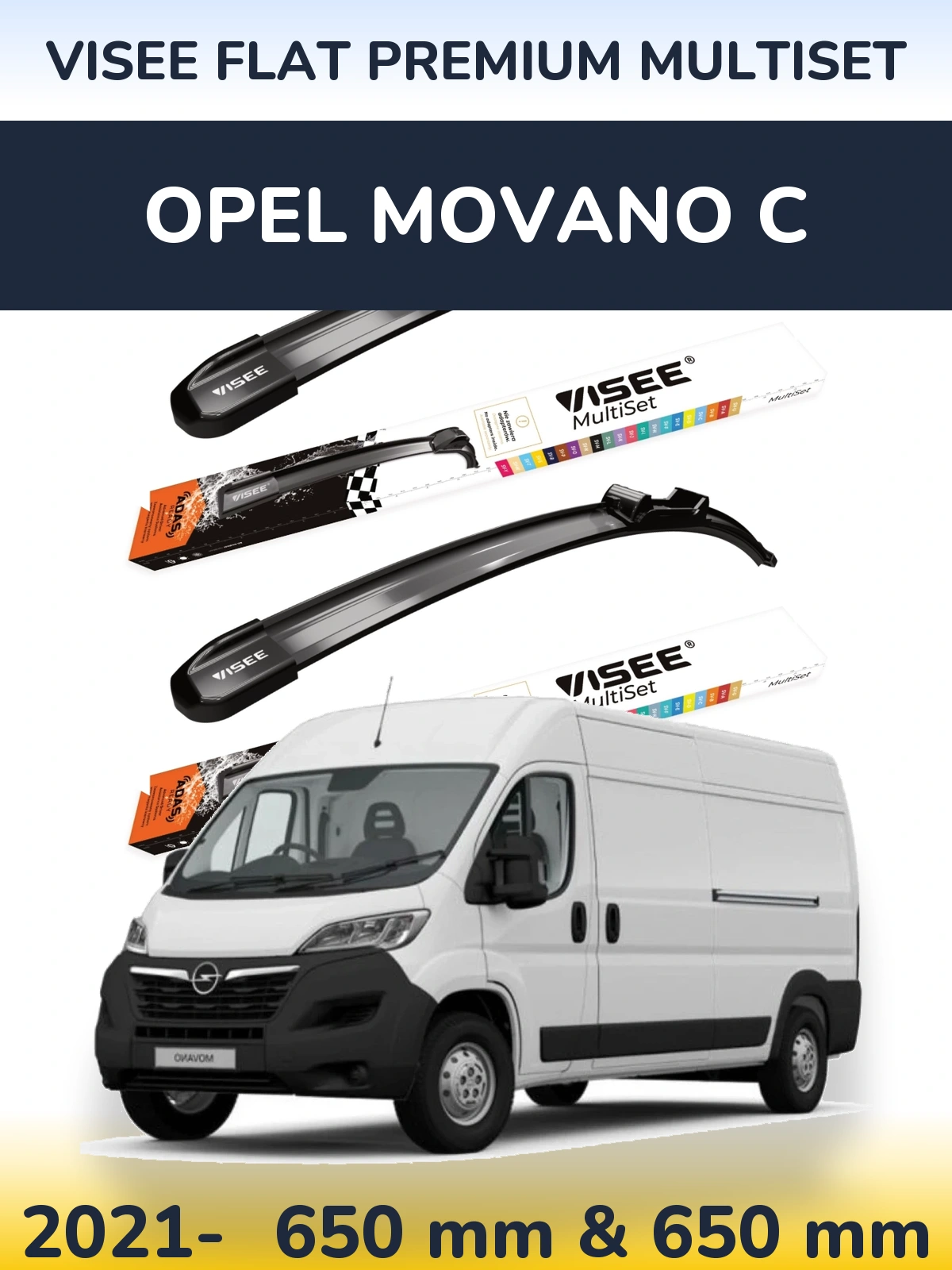 Ștergătoare VISEE FLAT PREMIUM MultiSet pentru Opel Movano C